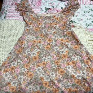 Altar'd State Floral Mini Dress - Pink, Orange, White